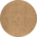 Round Machine Washable Oriental Brown Industrial Rug, wshurb2171brn