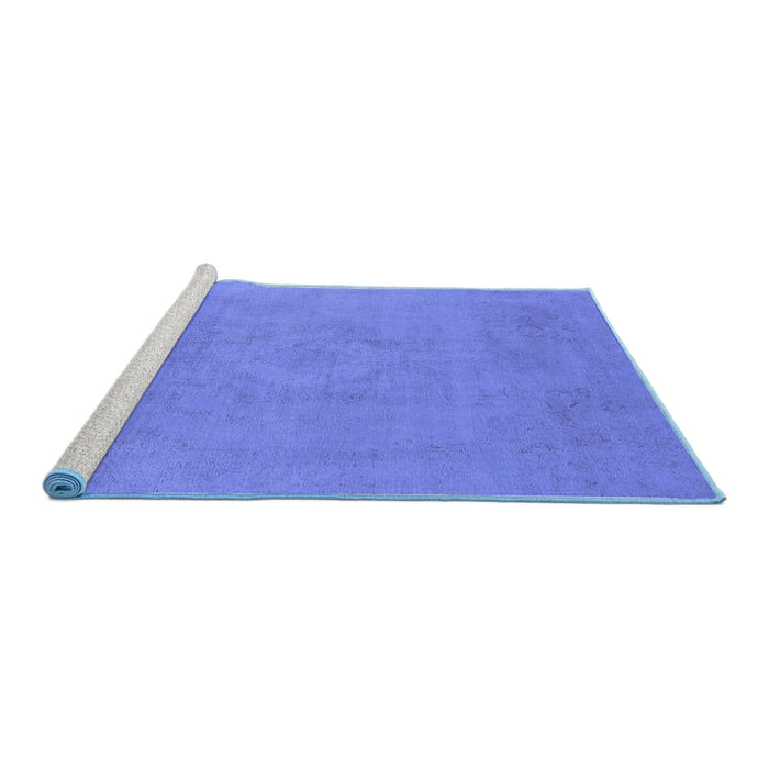 Sideview of Machine Washable Oriental Blue Industrial Rug, wshurb2171blu