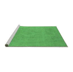 Sideview of Machine Washable Oriental Emerald Green Industrial Area Rugs, wshurb2171emgrn