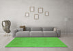 Machine Washable Oriental Green Industrial Area Rugs in a Living Room,, wshurb2171grn