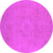 Round Oriental Pink Industrial Rug, urb2171pnk