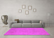 Machine Washable Oriental Pink Industrial Rug in a Living Room, wshurb2171pnk