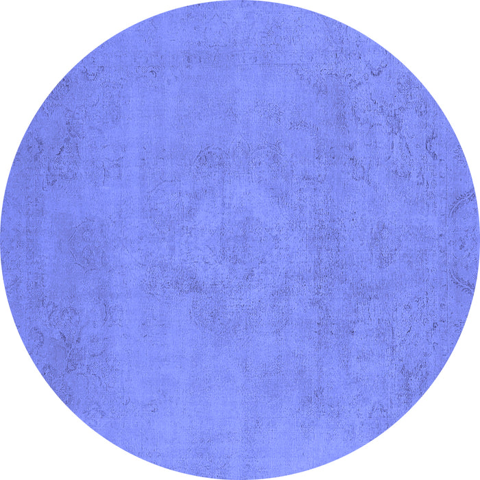 Round Oriental Blue Industrial Rug, urb2171blu