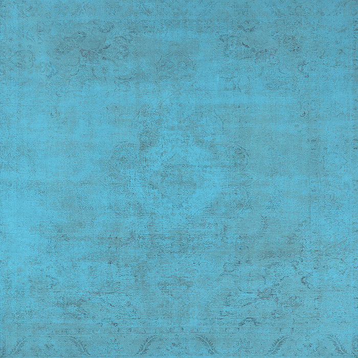 Square Machine Washable Oriental Light Blue Industrial Rug, wshurb2171lblu