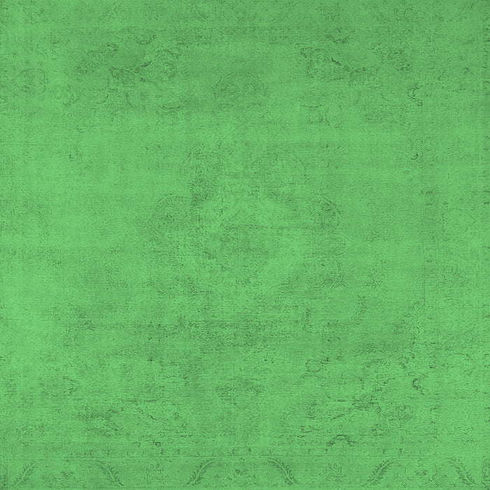 Square Machine Washable Oriental Emerald Green Industrial Area Rugs, wshurb2171emgrn