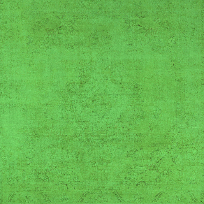 Square Machine Washable Oriental Green Industrial Area Rugs, wshurb2171grn