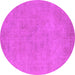 Round Oriental Pink Industrial Rug, urb2172pnk