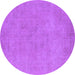 Round Oriental Purple Industrial Rug, urb2172pur