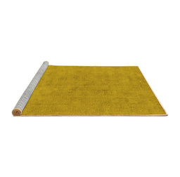 Sideview of Machine Washable Oriental Yellow Industrial Rug, wshurb2172yw