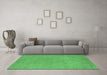 Machine Washable Oriental Emerald Green Industrial Area Rugs in a Living Room,, wshurb2172emgrn