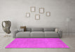 Machine Washable Oriental Pink Industrial Rug in a Living Room, wshurb2172pnk