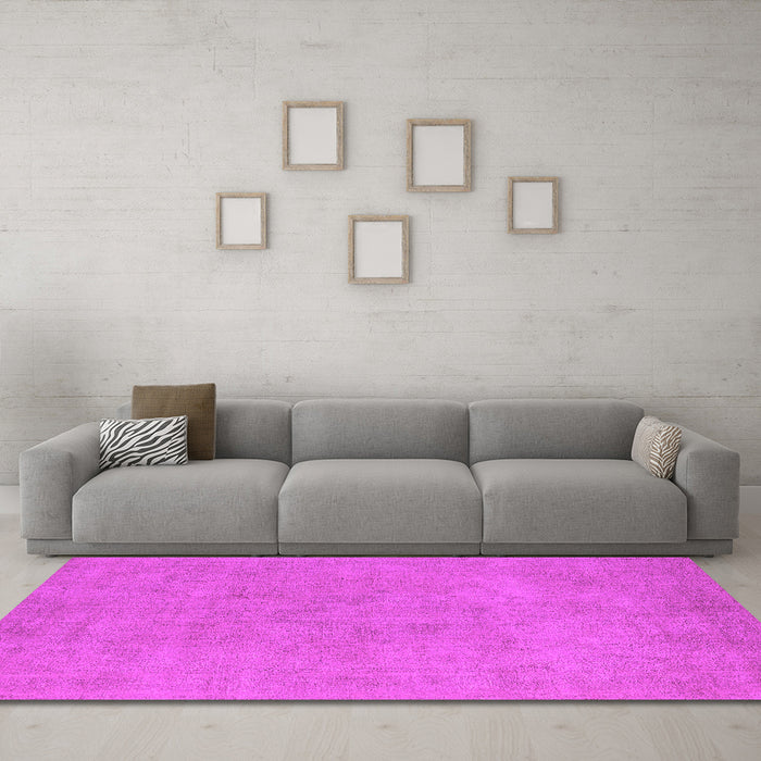 Machine Washable Oriental Pink Industrial Rug in a Living Room, wshurb2172pnk