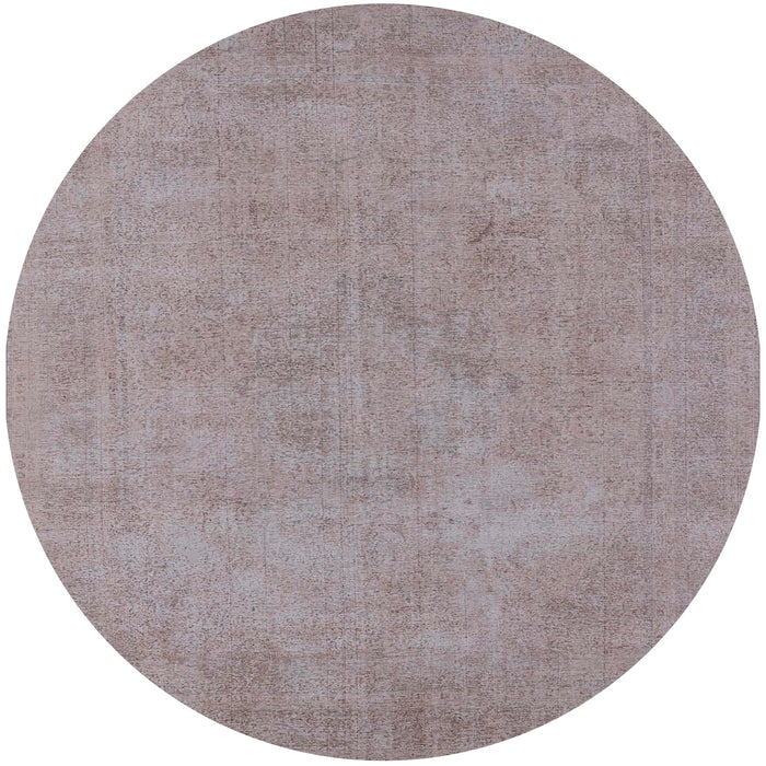 Round Mid-Century Modern Rose Purple Oriental Rug, urb2172
