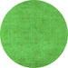 Round Oriental Green Industrial Rug, urb2172grn