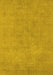 Machine Washable Oriental Yellow Industrial Rug, wshurb2172yw