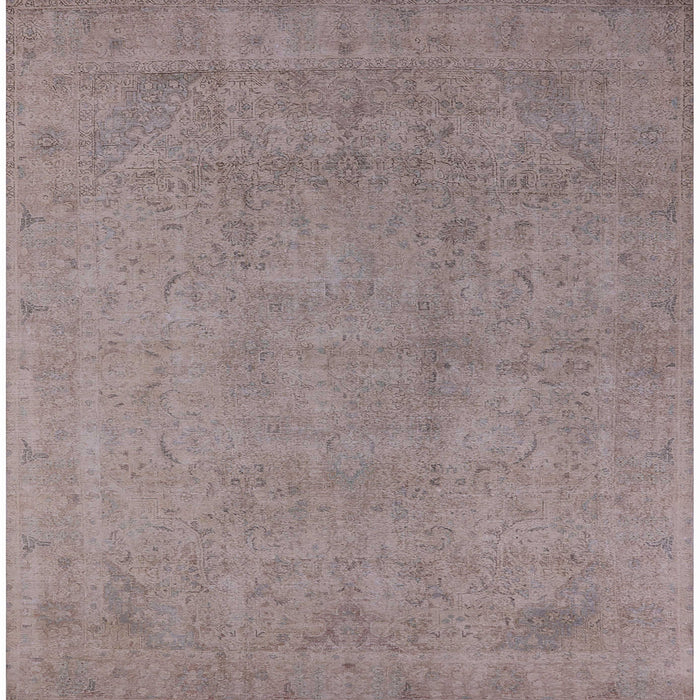 Square Mid-Century Modern Rose Purple Oriental Rug, urb2173