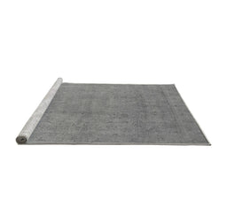 Sideview of Machine Washable Oriental Gray Industrial Rug, wshurb2173gry
