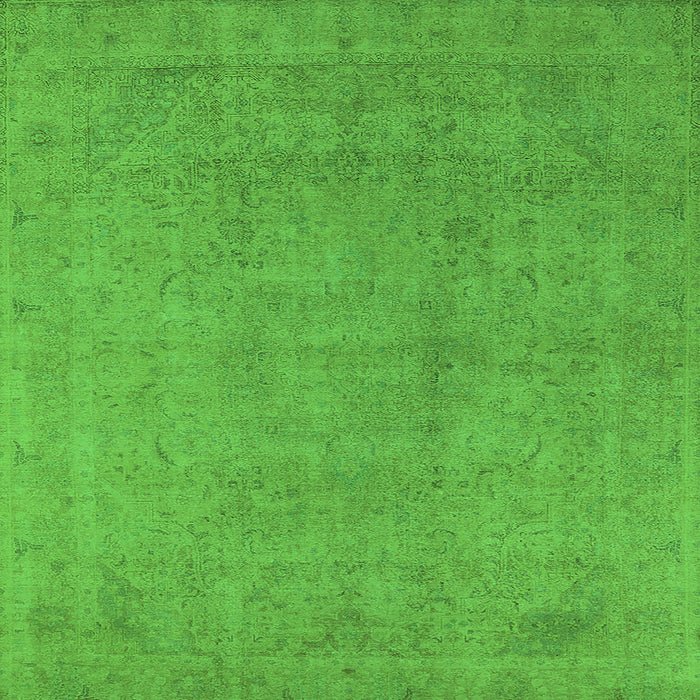 Square Machine Washable Oriental Green Industrial Area Rugs, wshurb2173grn