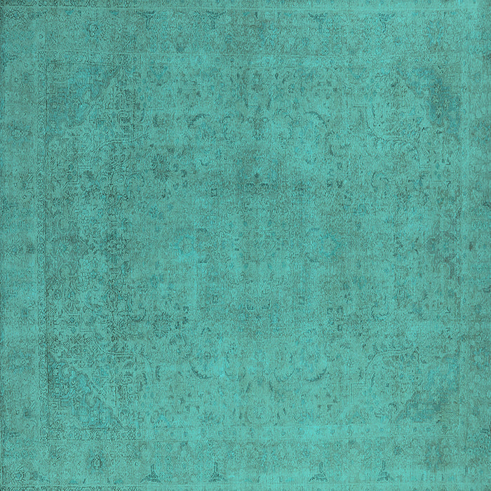 Square Oriental Turquoise Industrial Rug, urb2173turq