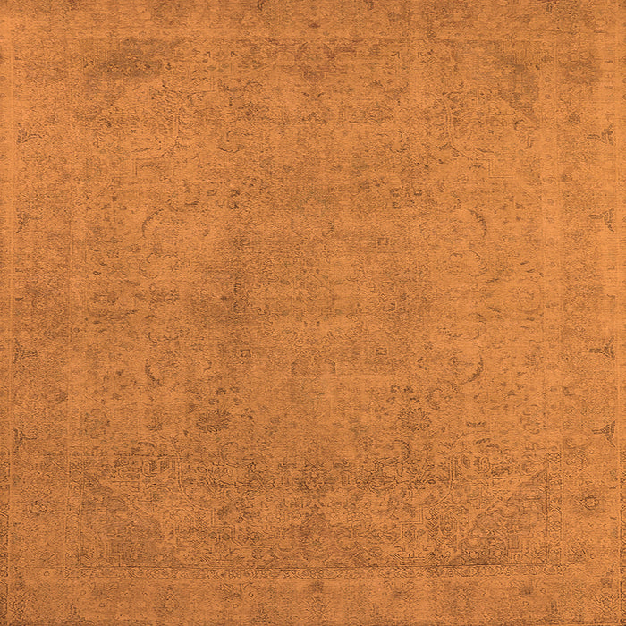 Square Machine Washable Oriental Orange Industrial Area Rugs, wshurb2173org