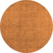 Round Oriental Orange Industrial Rug, urb2173org