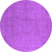 Round Oriental Purple Industrial Rug, urb2173pur