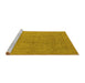 Sideview of Machine Washable Oriental Yellow Industrial Rug, wshurb2173yw