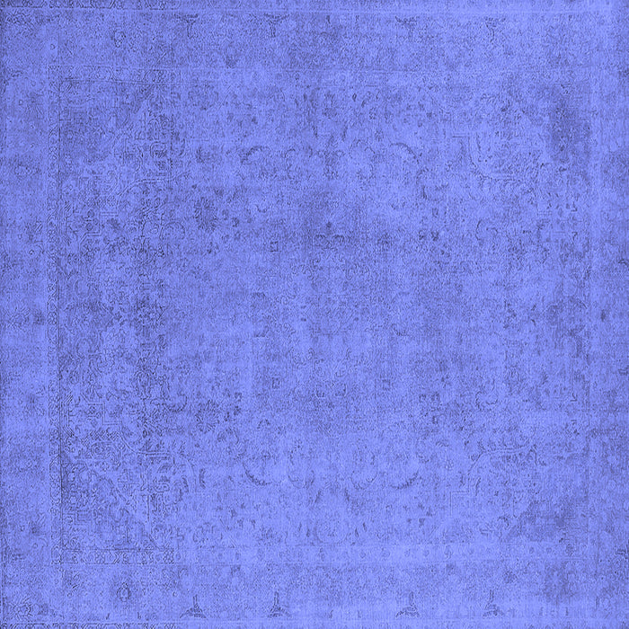 Square Machine Washable Oriental Blue Industrial Rug, wshurb2173blu
