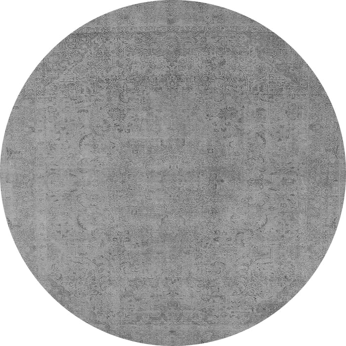 Round Oriental Gray Industrial Rug, urb2173gry
