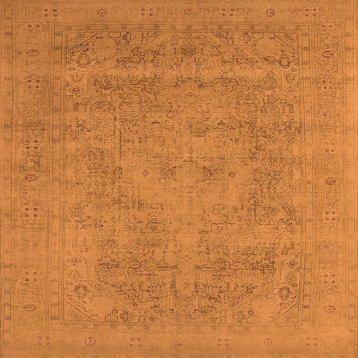 Square Oriental Orange Industrial Rug, urb2174org