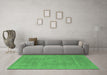 Machine Washable Oriental Emerald Green Industrial Area Rugs in a Living Room,, wshurb2174emgrn