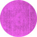 Round Oriental Pink Industrial Rug, urb2174pnk