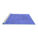 Sideview of Machine Washable Oriental Blue Industrial Rug, wshurb2174blu