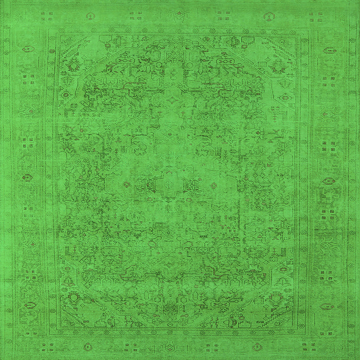 Square Oriental Green Industrial Rug, urb2174grn