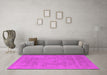 Machine Washable Oriental Pink Industrial Rug in a Living Room, wshurb2174pnk