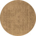 Round Oriental Brown Industrial Rug, urb2174brn