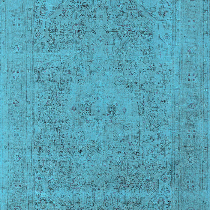 Machine Washable Oriental Light Blue Industrial Rug, wshurb2174lblu