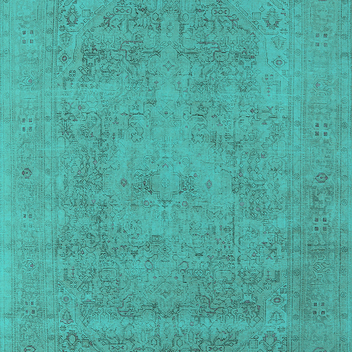 Machine Washable Oriental Turquoise Industrial Area Rugs, wshurb2174turq