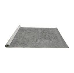 Sideview of Machine Washable Oriental Gray Industrial Rug, wshurb2174gry