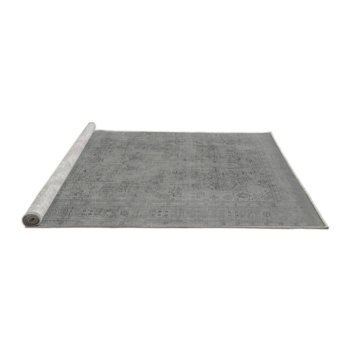 Sideview of Machine Washable Oriental Gray Industrial Rug, wshurb2174gry