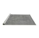 Sideview of Machine Washable Oriental Gray Industrial Rug, wshurb2174gry
