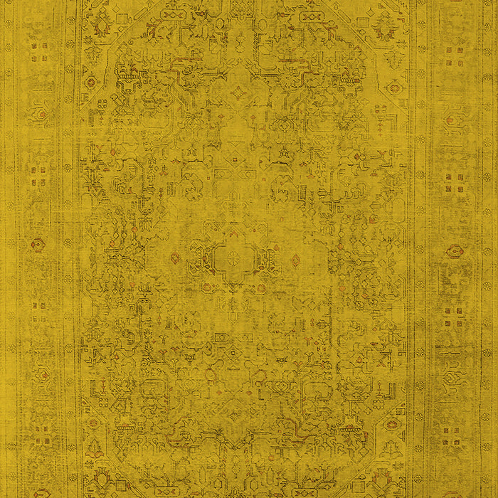 Machine Washable Oriental Yellow Industrial Rug, wshurb2174yw