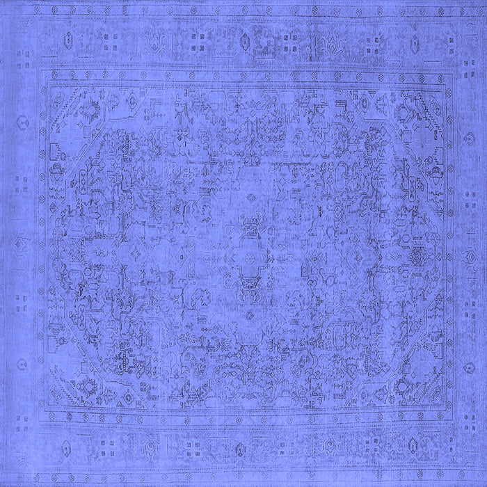 Square Oriental Blue Industrial Rug, urb2174blu