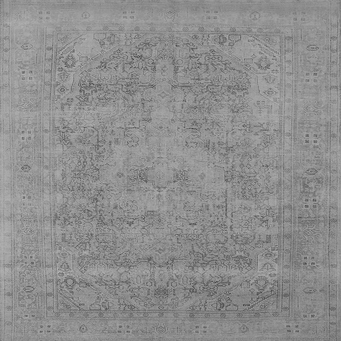 Square Machine Washable Oriental Gray Industrial Rug, wshurb2174gry