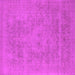 Square Machine Washable Oriental Pink Industrial Rug, wshurb2174pnk