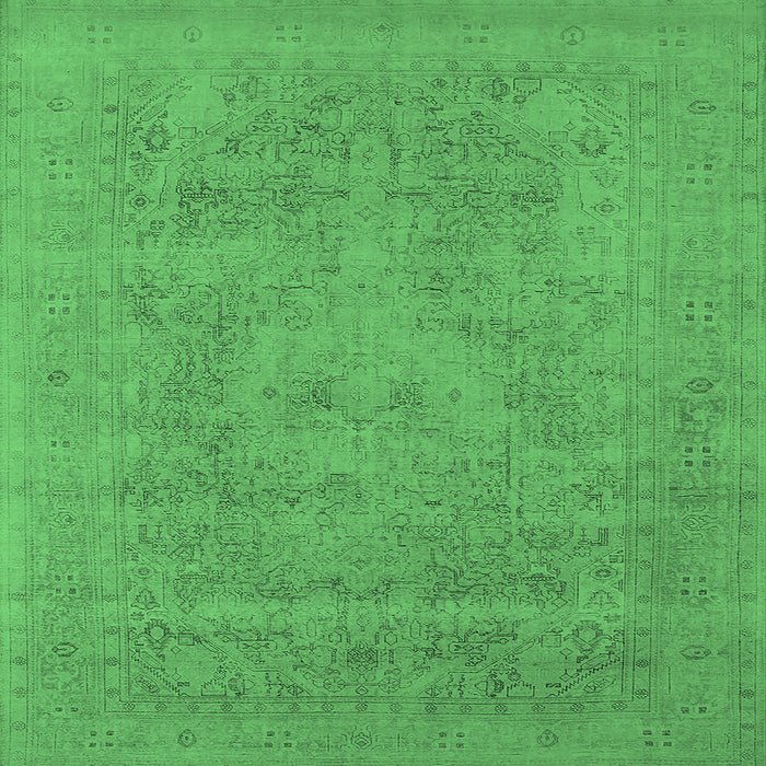 Square Oriental Emerald Green Industrial Rug, urb2174emgrn