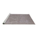 Sideview of Machine Washable Industrial Modern Silver Pink Rug, wshurb2175