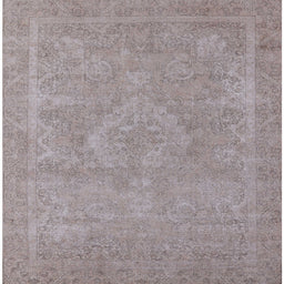 Square Mid-Century Modern Silver Pink Oriental Rug, urb2175