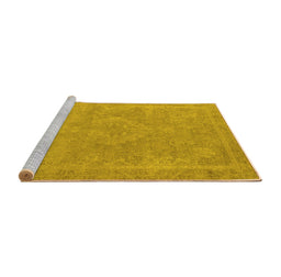 Sideview of Machine Washable Oriental Yellow Industrial Rug, wshurb2175yw