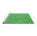 Sideview of Machine Washable Oriental Emerald Green Industrial Area Rugs, wshurb2175emgrn